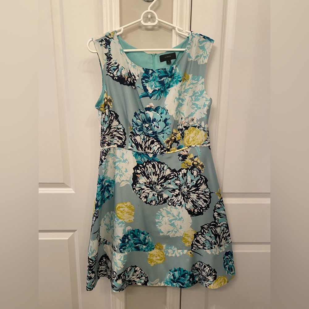 Floral JCrew fitted bodice sleeveless dress. Size 12